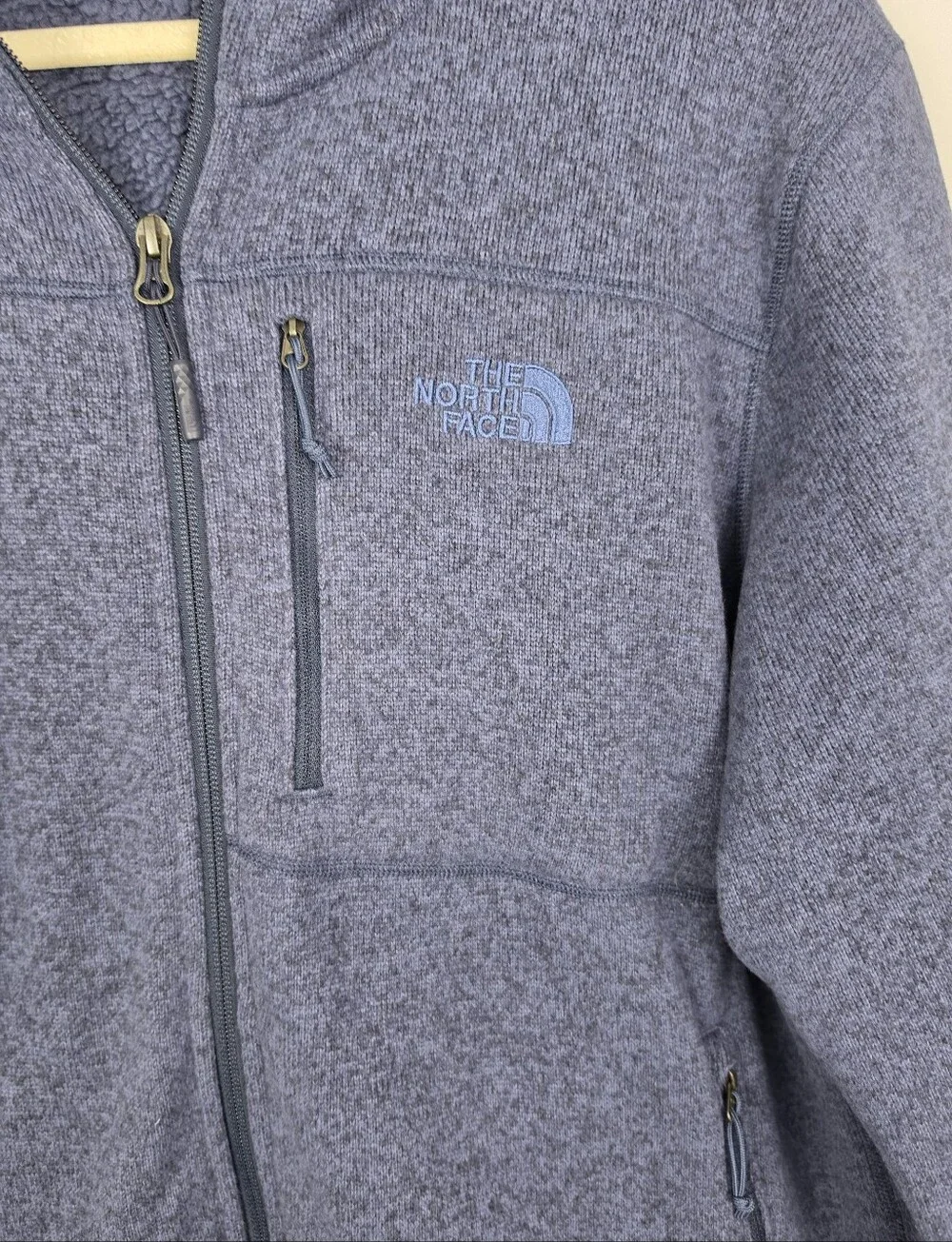 The North Face Gordon Lyons Full Zip Hoodie Fleece Jacket Blue Heather Men's XL